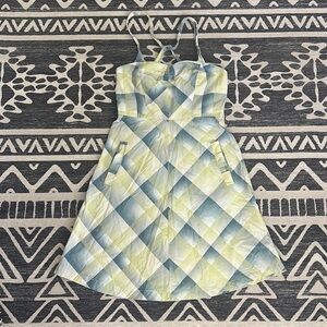 Kimchi Blue M Plaid Apron Dress Medium Criss Cross Back
